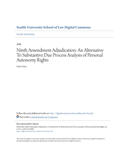 Ninth Amendment Adjudication: An Alternative To Substantive Due
