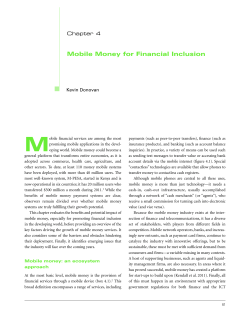 Mobile Money for Financial Inclusion