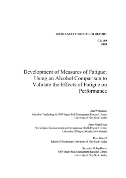 Development of Measures of Fatigue: Using an Alcohol Comparison