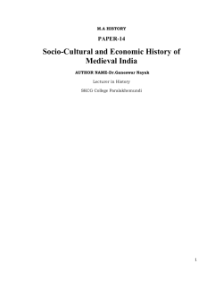 Socio-Cultural and Economic History of Medieval India