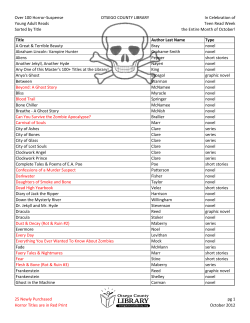 Over 100 Horror-Suspense Young Adult Reads Sorted by Title