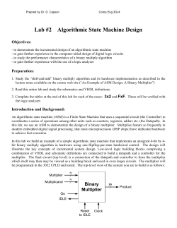 Lab #2 Algorithmic State Machine Design