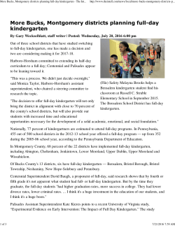 More Bucks, Montgomery districts planning full