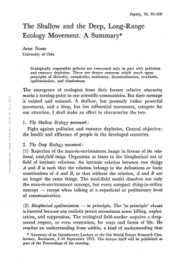 The Shallow and the Deep, Long-Range Ecology Movement. A