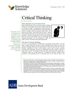 Critical Thinking - Asian Development Bank