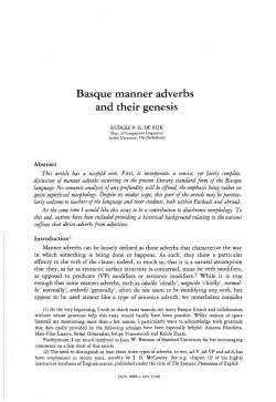 Basque manner adverbs and their genesis