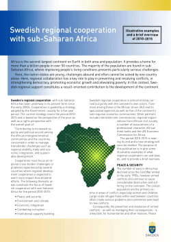 Swedish regional cooperation with sub-Saharan Africa