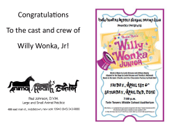Congratulations To the cast and crew of Willy Wonka, Jr!
