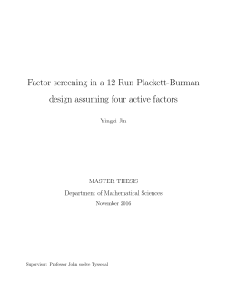 Factor screening in a 12 Run Plackett