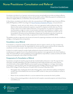 Nurse Practitioner Consultation and Referral
