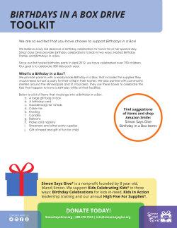 birthdays in a box drive toolkit