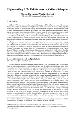 High-Ranking Affix Faithfulness in Yakima Sahaptin