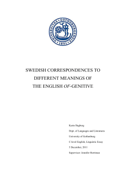 swedish correspondences to different meanings of the