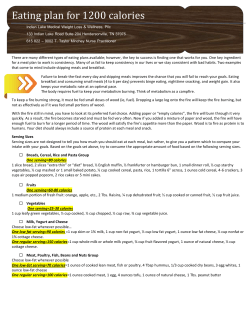 Eating plan for 1200 calories - Indian Lake Medical Weight Loss