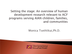 An Exploratory Analysis of American Indian Children`s Cultural