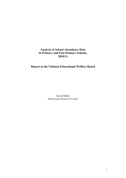Analysis of School Attendance Data in Primary and Post