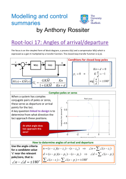 Modelling and control summaries by Anthony Rossiter Root
