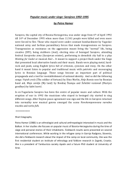 Popular music under siege: Sarajevo 1992