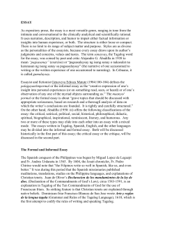 ESSAY As expository prose, the essay is a most versatile genre