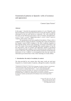 Grammatical patterns in Spanish: verbs of - e