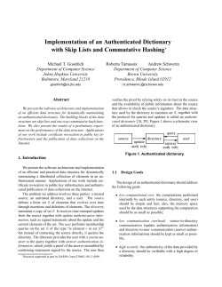 Implementation of an Authenticated Dictionary with Skip Lists and