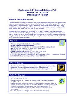 Covington 10th Annual Science Fair March 17