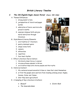 British Literary Timeline