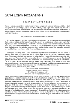 2014 Exam Text Analysis