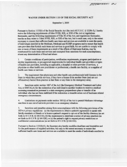 OF TIlE SOCIALSECURITY ACT I. Certain conditions of participation