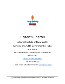 Citizen`s Charter - National Institute of Naturopathy