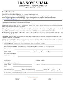 2017 Spring Lottery Form - Office of Event Services