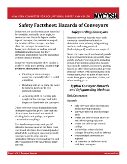 Safety Factsheet: Hazards of Conveyors