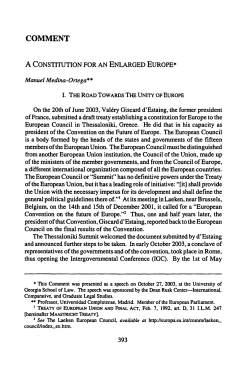 A Constitution for an Enlarged Europe