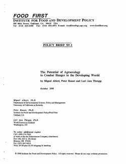 PB2 The Potential of Agroecology