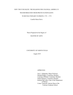 Why the Fuse Blew: The Reasons for Colonial America`s