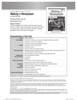 Making a Newspaper - Houghton Mifflin Harcourt