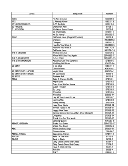Artist Song Title Number
