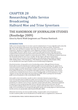 CHAPTER 28 Researching Public Service Broadcasting Hallvard