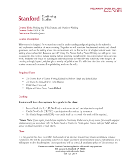 Course Title: Writing the Wild