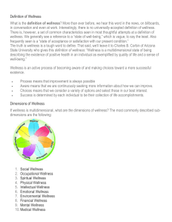 Definition of Wellness What is the definition of wellness? More than