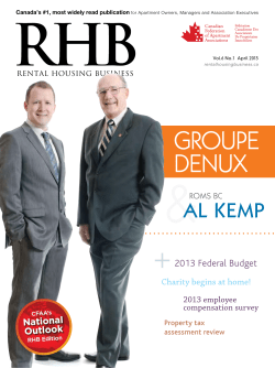 Groupe Denux May 2013 Feature in Rental Housing Business