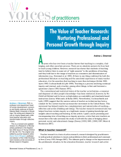 The Value of Teacher Research: Nurturing Professional