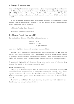 5. Integer Programming 5.1 GomoryPs cut (for pure IP)