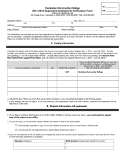 2011-2012 Dependent Institutional Verification Form