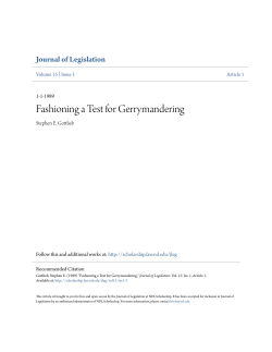 Fashioning a Test for Gerrymandering