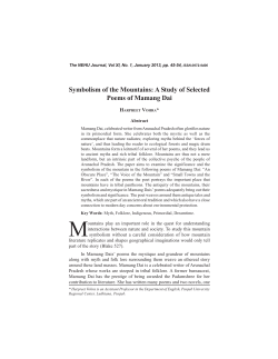 Symbolism of the Mountains: A Study of Selected Poems of