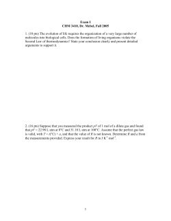 Exam I CHM 3410, Dr. Mebel, Fall 2005