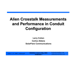 Alien Crosstalk Measurements and Performance in Conduit