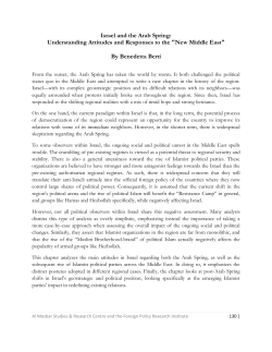 Israel and the Arab Spring: Understanding Attitudes and Responses