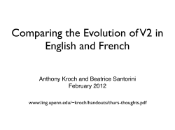 Comparing the Evolution of V2 in English and French